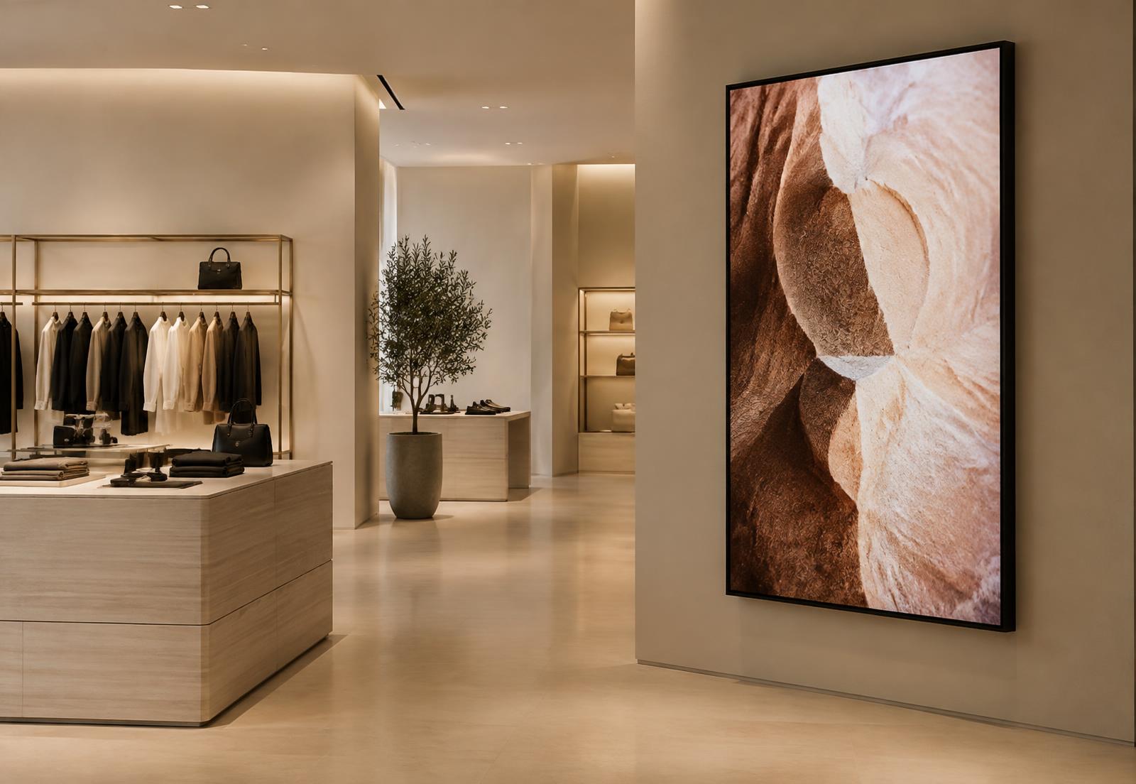 Digital signage display in a retail environment